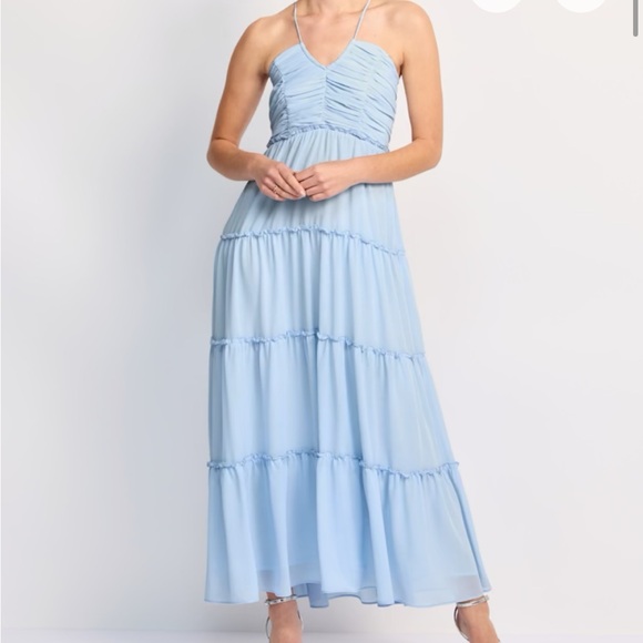 Few Moda Blue Halter Maxi Dress - Picture 3 of 3
